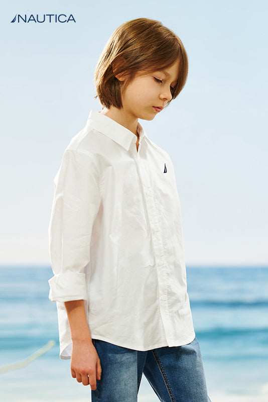 Solid White Long Sleeve Shirt