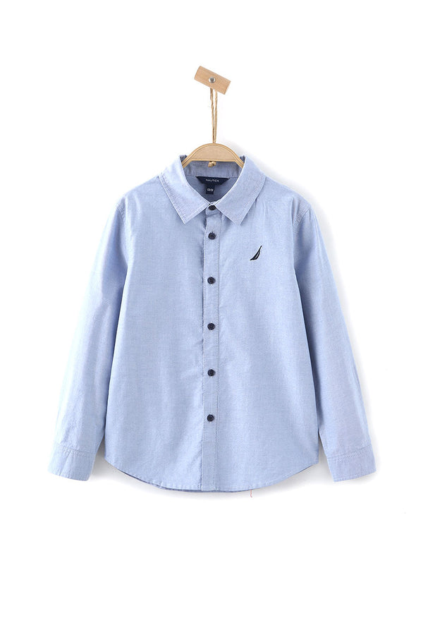Solid Blue Long Sleeve Shirt
