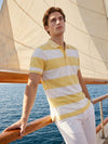 Men's Striped Polo T-Shirt - Yellow