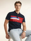 Men's Typography Polo T-Shirt - Navy