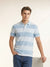 Men's Striped Polo T-Shirt - Light Blue