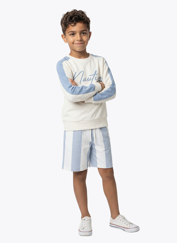 Boys Shorts - White/Blue