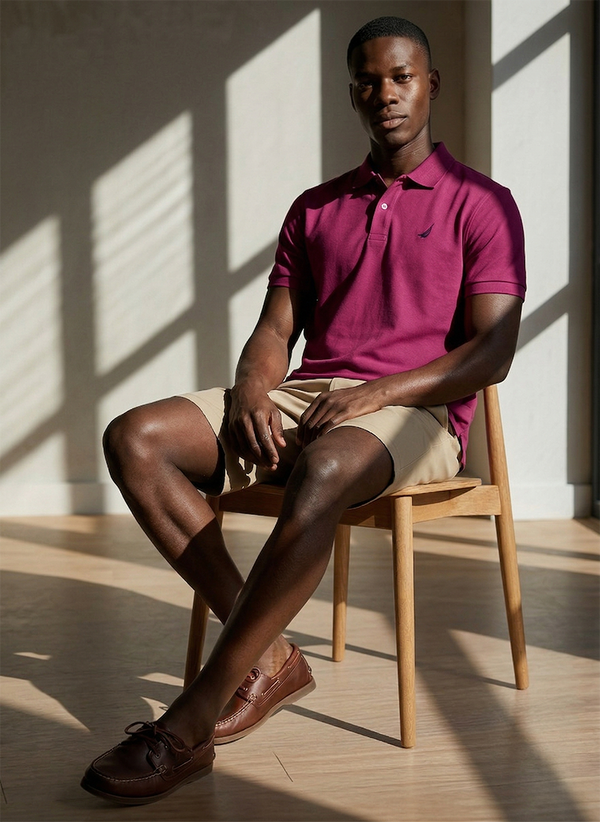 Men's Solid Polo - Sangria
