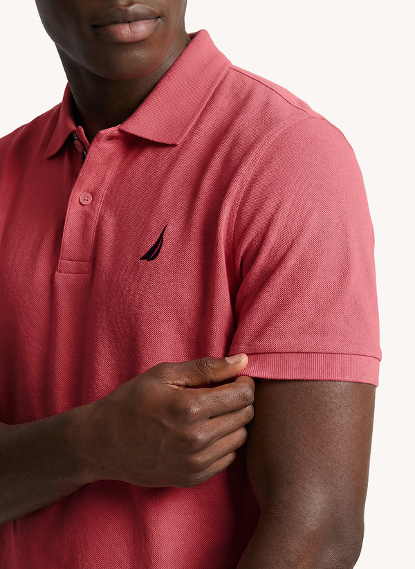 Men's Solid Polo - Sunkist Coral