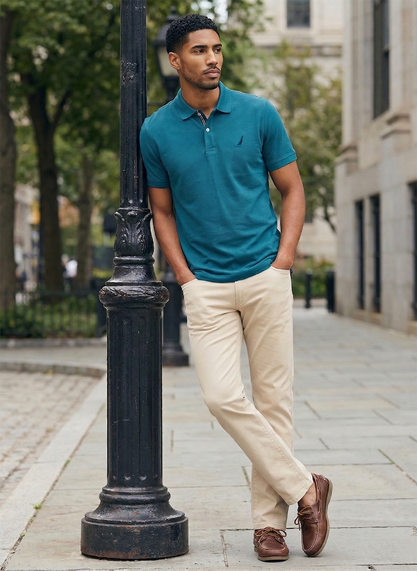 Men's Solid Polo - Teal