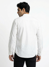 Men's Solid Long Sleeve Oxford Smart CasualShirt - White