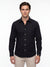Men's Solid Long Sleeve Oxford Shirt - Black