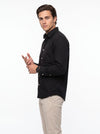 Men's Solid Long Sleeve Oxford Shirt - Black