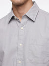 Men's Solid Long Sleeve Oxford Shirt - Light Grey