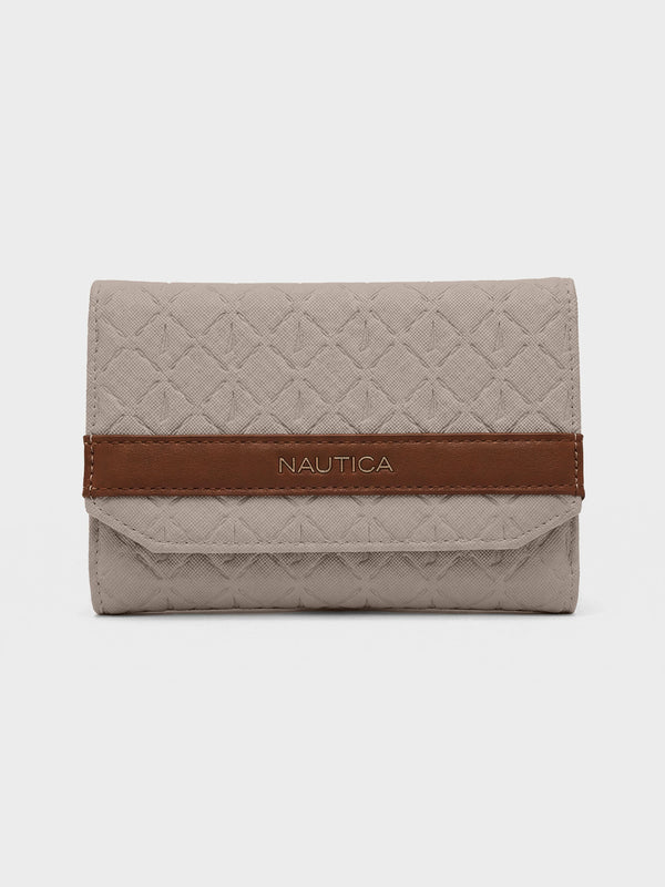 ANA Tri-Fold Monogram Wallet - BEIGE