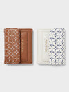 ELLA Tri-Fold Monogram Wallet - WHITE
