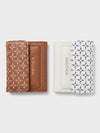 ELLA Tri-Fold Monogram Wallet - BROWN