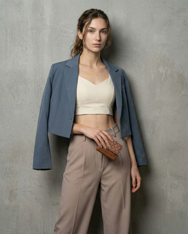 ELLA Tri-Fold Monogram Wallet - BROWN