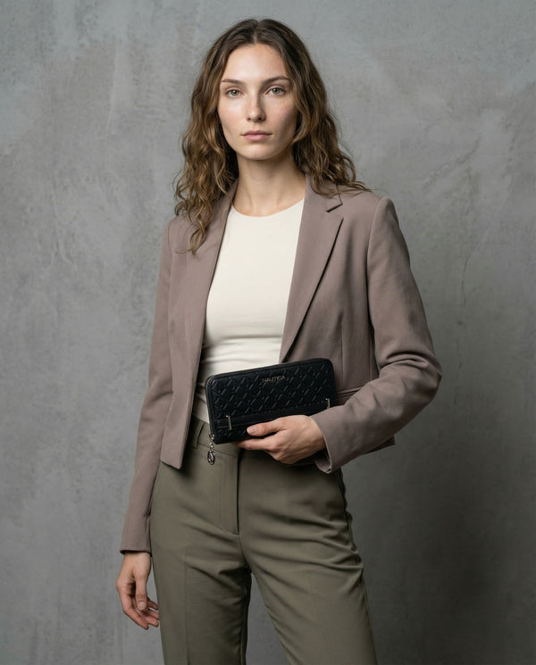 JOY Zip-Around Long Wallet - BLACK