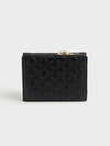 MARY Tri-Fold Monogram Wallet - BLACK