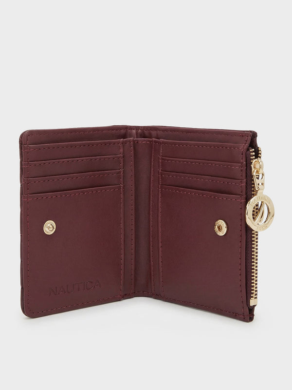 SARA Bi-Fold Wallet - BURGUNDY