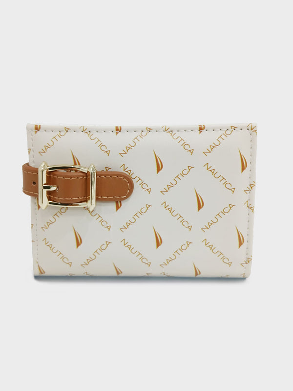 SUG Bi-Fold Monogram Wallet - WHITE