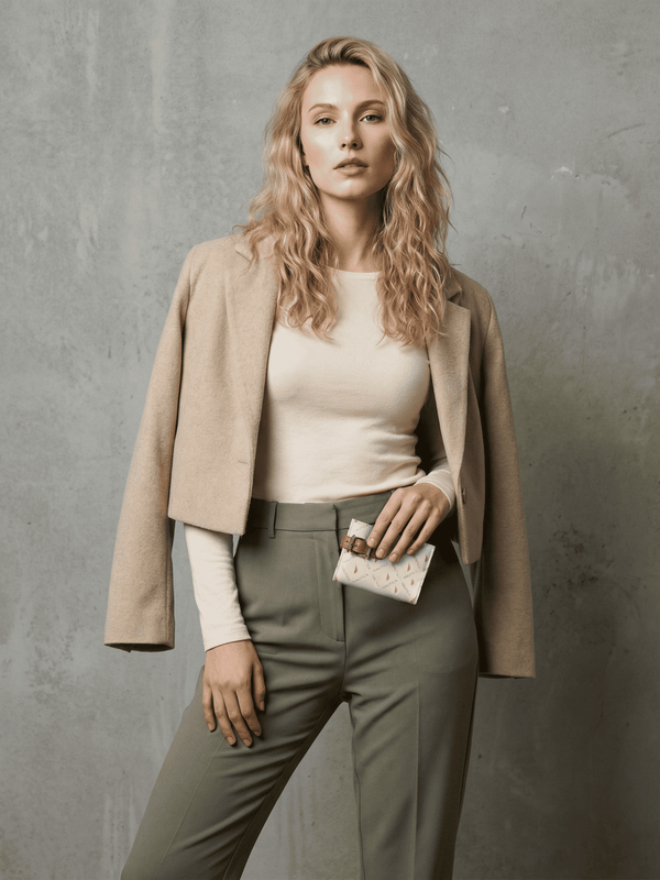 SUG Bi-Fold Monogram Wallet - WHITE