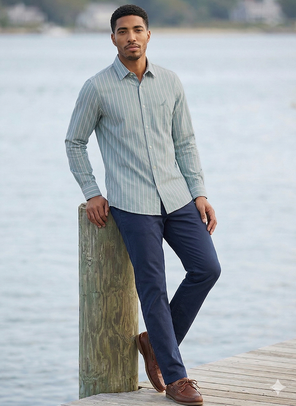 Men's Dyed Long Sleeve Shirt - Teal
