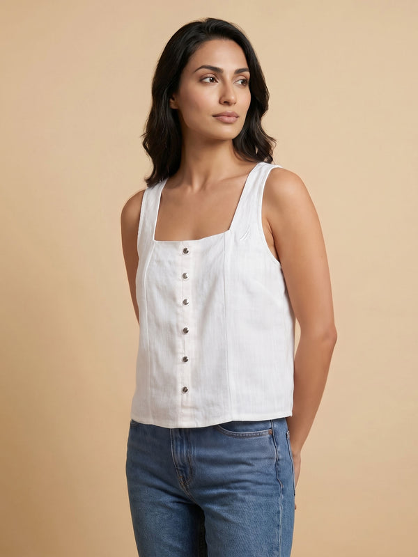 Women's Sleeveless top - White