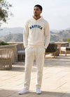 Men's Long Sleeve Emboidered Hoodie - Off white