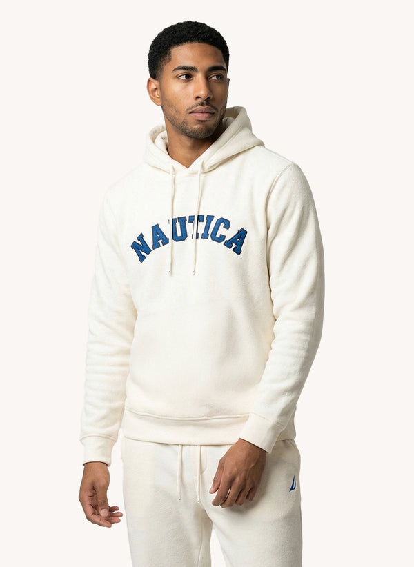 Men's Long Sleeve Emboidered Hoodie - Off white