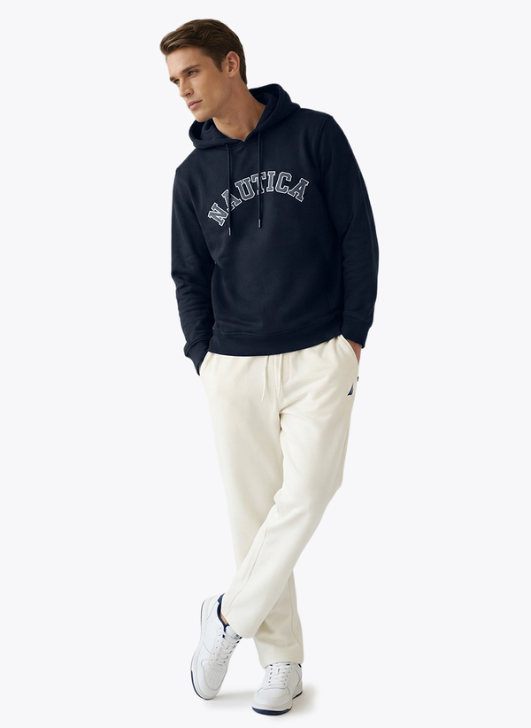 Men's Long Sleeve Emboidered Hoodie - Black