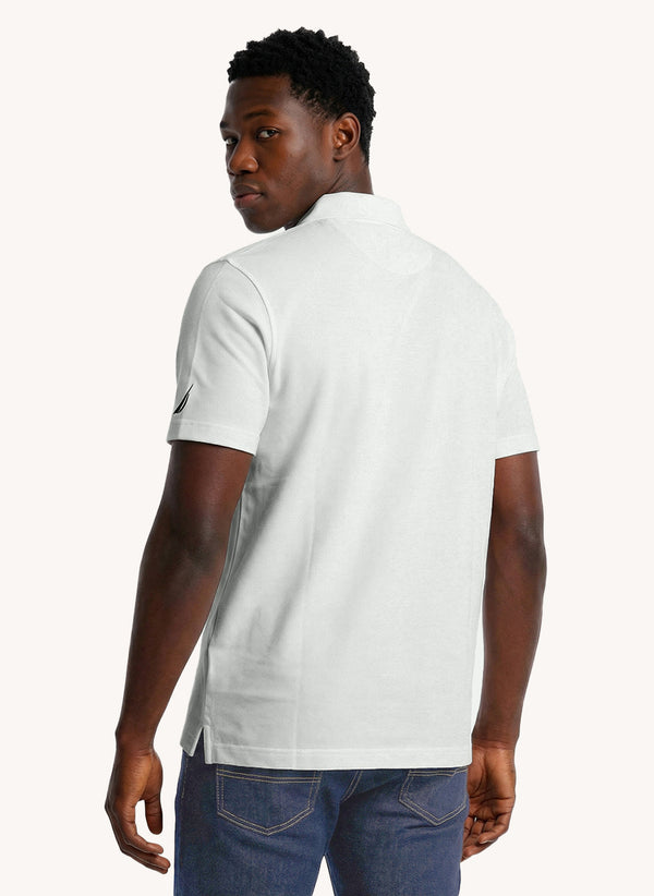 Men's Short Sleeve Graphic Printed Polo - White