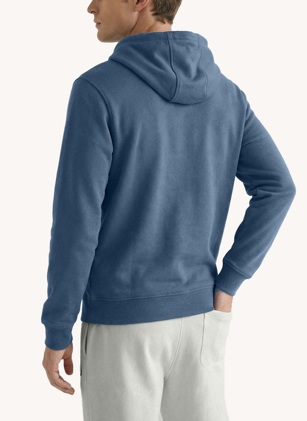 Men's Long Sleeve Emboidered Hoodie - Union Blue