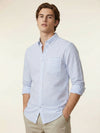 Men's Long Sleeve Striped Shirt - Light Blue