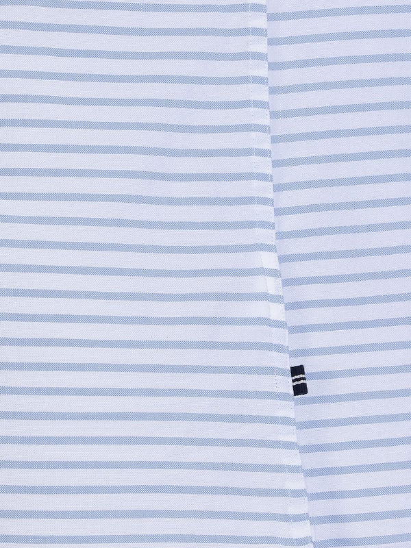 Men's Long Sleeve Striped Shirt - Light Blue
