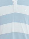 Men's Striped Polo T-Shirt - Light Blue