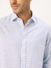 Men's Long Sleeve Windowpane Shirt - Blue