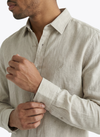 Men's Solid Linen Shirt - Beige
