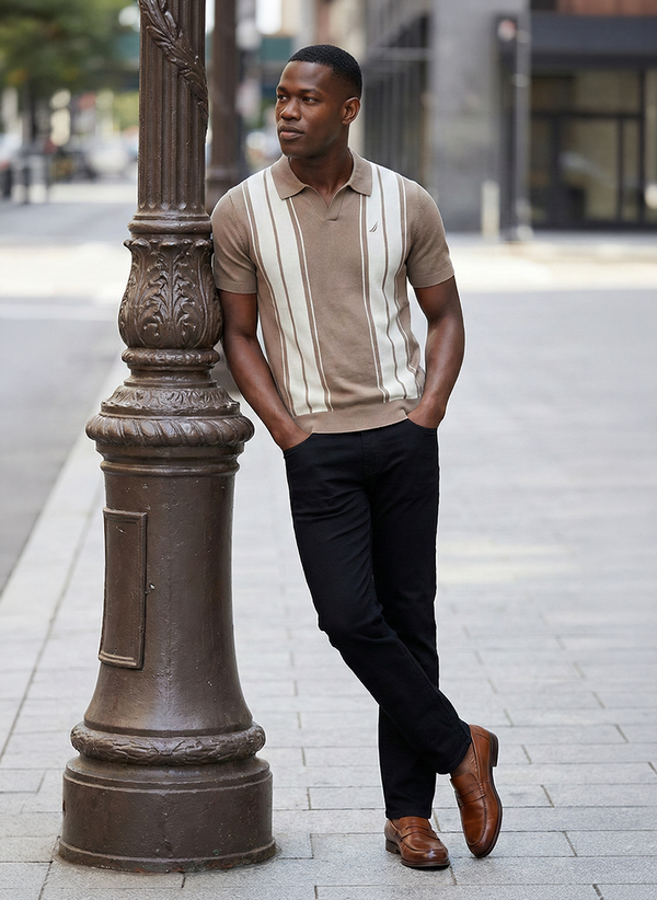 Men's Short Sleeve Polo - Brown