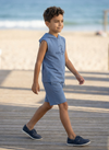 Boys Short set - White/Blue