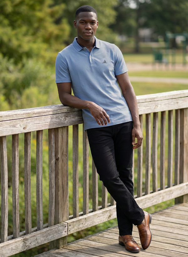 Men's Short Sleeve Polo - Blue
