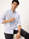 Men's Long Sleeve Windowpane Shirt - Blue