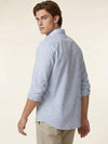Men's Long Sleeve Striped Shirt - Light Blue