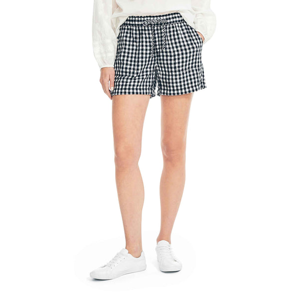 SUSTAINABLE PO BORDWALK GINGHAM LINEN BLEND SHORT