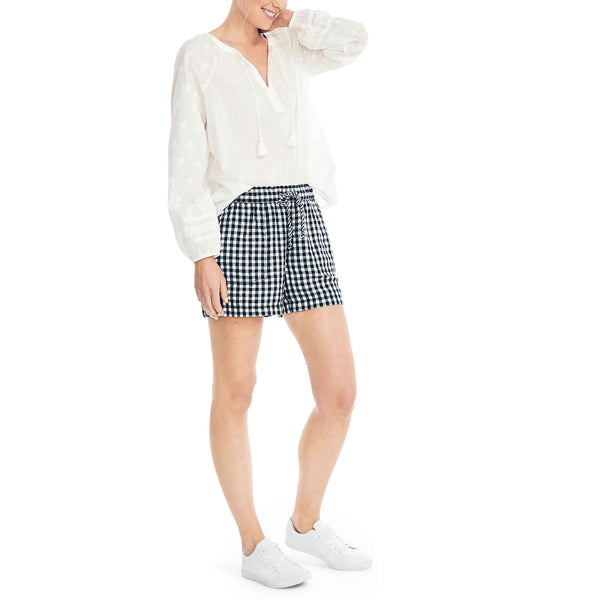 SUSTAINABLE PO BORDWALK GINGHAM LINEN BLEND SHORT