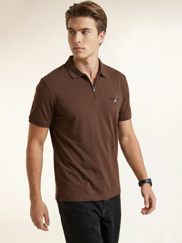Men's Polo T-Shirt - Dark Brown