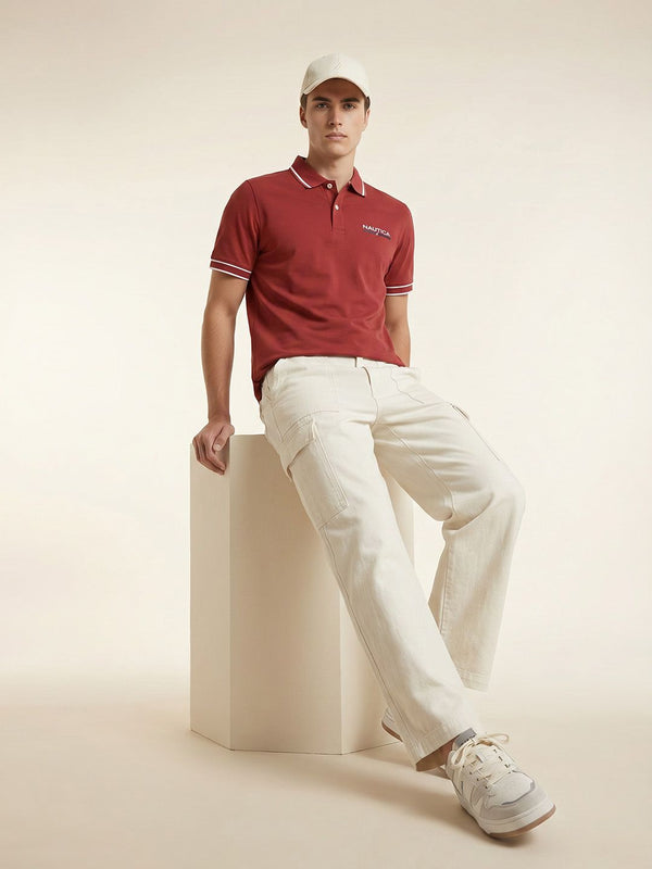 Men's Polo T-Shirt - Rust