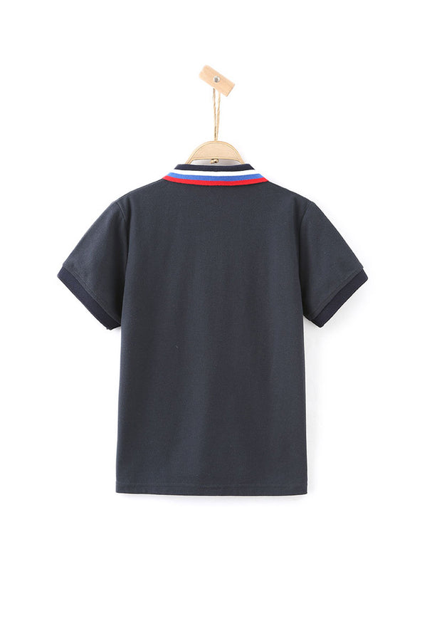 Printed Short Sleeve Polo Shirt