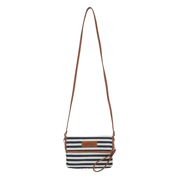 Nautica Striped Clutch with Removable Strap