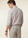 Men's Long Sleeve Striped Shirt - Beige