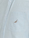 Men's Long Sleeve Geometric Shirt - Light Blue