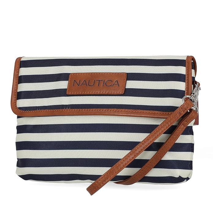 Nautica Striped Clutch with Removable Strap