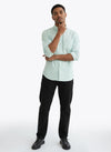 Men's Solid Long Sleeve Oxford Shirt-Mint