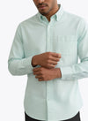 Men's Solid Long Sleeve Oxford Shirt-Mint
